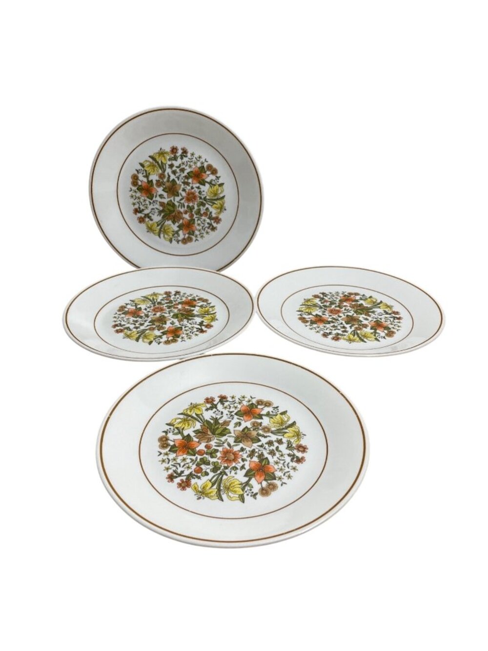 Corelle Indian Summer Luncheon Plates Set Of 4 Vintage Floral 8.5" USA Made